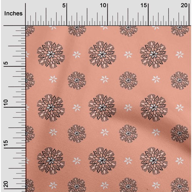 oneOone Cotton Cambric Fabric Floral Block Decor Fabric Printed BTY 56 Inch Wide