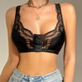 thumbnail image 2 of FhsagQ Bra Bras for Women with Robe Women Solid Color Lace Decoration Front Button Push up No Steel Ring Breathable Bra Shoulder Plus Size Bras for Women Yellow Black L, 2 of 8