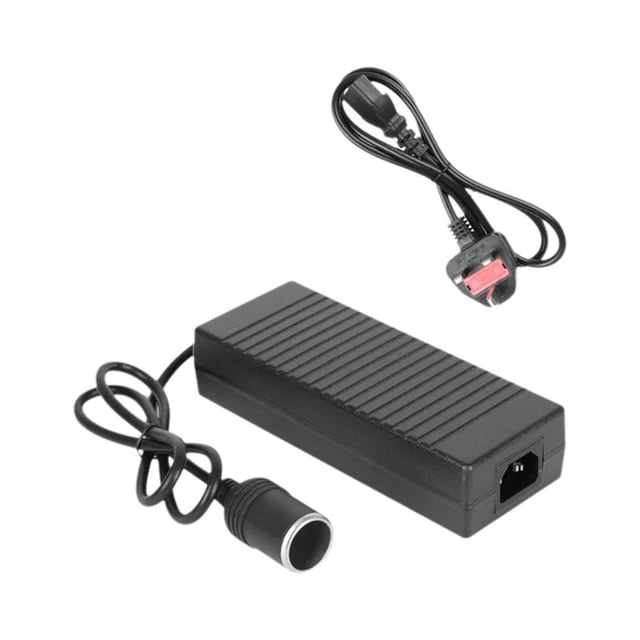 Car Power Adapter Converter 110/240V To 12V 15A Cigarette Lighter Socket Pl