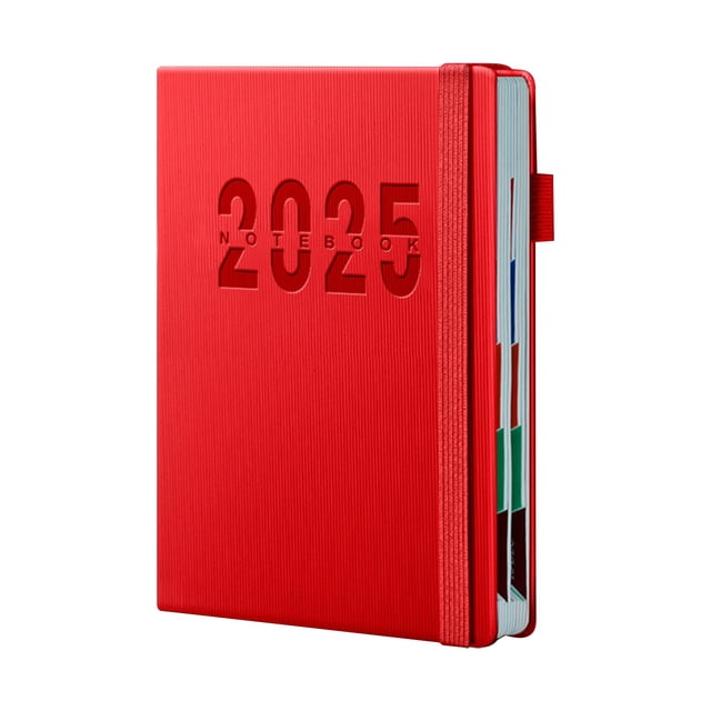 WHEANG Home Decor 2025 Academic Planner 2025 Monthly Tabs Daily Organizer Twin Wire Binding Pocket Folder Sticky Notes One Size Multi-Color