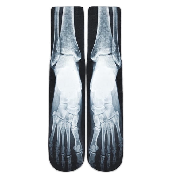 Benefeet Sox Mens Funny Crazy Novelty Socks Halloween Socks Cool Ugly X Ray Anatomy Weird Socks Women Girl Funky 3D Print Patterned Calf High Crew Socks Boys Youth Basketball Athletic Tube Socks X-ray