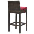 thumbnail image 3 of Modway Conduit Tabouret de Bar en Rotin et Aluminium 30 Pouces Marron/rouge, 3 of 3