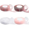 thumbnail image 2 of 4 Rolls Organza Ribbon, Pink Chiffon Ribbon For Lmell Gift Wrapping, Sheer Ribbon Gift, 2 of 5