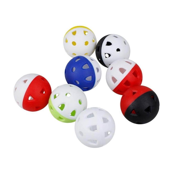 pitrice 8 Pcs Balles de Golf Haute Visibilité avec Trous Balles de Golf d'Extérieur pour Cour Arrière pour Entraînement de Swing Intérieur Ou Extérieur Pratique Super Douces Balle en Fer à Cheval PE à 24 Trous