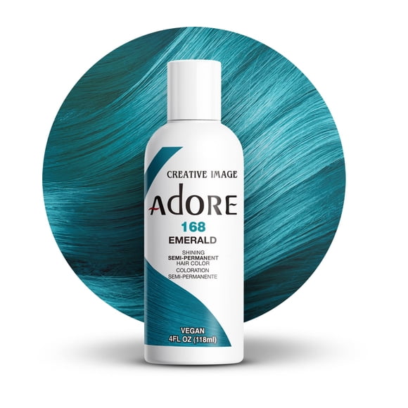Adore Semi Permanent Hair Color - Vegan And Cruelty-Free Hair Dye - 4 Fl Oz - 168 Emerald (Pack Of 1)