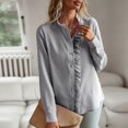 thumbnail image 4 of Pisexur Women's Chiffon Ruffle Blouse Solid Color Long Sleeve Button Down Elegant Collar Neck Shirts Tops, 4 of 8