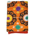 thumbnail image 3 of ColorFull House Indian Kantha Quilt, Orange Floral Pattern, Traditional Indian Textile Size ( King 108" x 108" ), 3 of 5