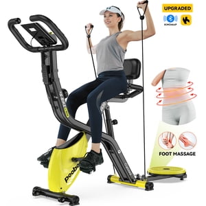 Pooboo 4in1 Vélo d'exercice pliant 8 Niveaux Résistance magnétique Entraînement intérieur Vélo stationnaire