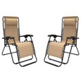 thumbnail image 1 of Caravan Canopy Infinity Zero Gravity Steel Frame Patio Deck Chair, Beige (Pair), 1 of 9