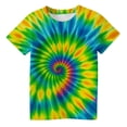 thumbnail image 2 of Hauts et T-Shirts pour Filles - T-Shirt Graphique à Manches Courtes Imprimé Tourbillon Col Rond Décontracté Confortable pour Usage Quotidien pour Tout-Petits et Enfants 2-13 Ans, 2 of 4
