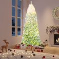 thumbnail image 5 of Slim Snow Flocked Pencil Christmas Tree - 4.5-9ft Artificial Xmas Tree with Sturdy Metal Base, 5 of 5