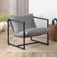thumbnail image 1 of Zinus Aidan Modern Minimalist Metal Framed Accent Chair with Removable Foam Cushions, Light Grey, 1 of 9