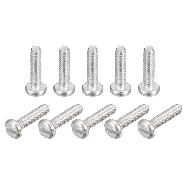 304 Stainless Steel Machine Screws, 50 Pack M2x8mm Slotted Drive Pan Head Screw Bolts
