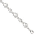 thumbnail image 1 of 925 Sterling Silver Polished Paw Print Bracelet, 1 of 2