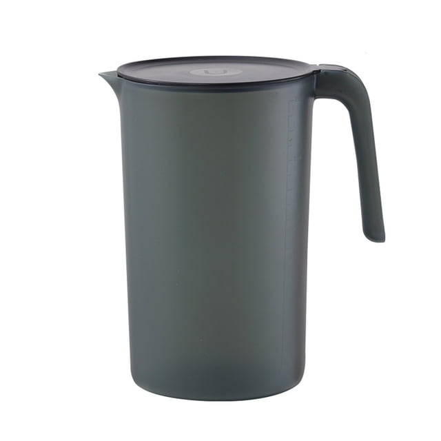Piwvid Clear Water Bottles Plastic Water Pitcher with Lid Clear Covered Beverage Hot Cold Water Jar Container for Juice Milk Coffee Iced Juice Pitcher Tea Beverage Pitcher Glass Water Bottles