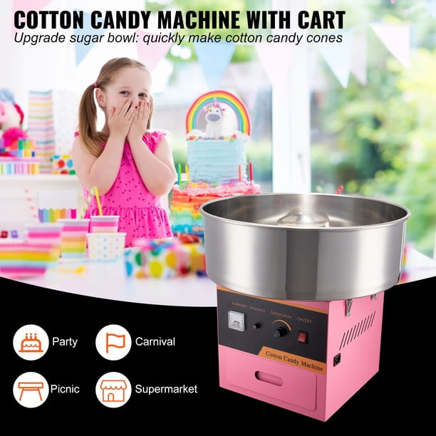 KFFKFF Electric Cotton Candy Maker, 1000W for Making Candy Floss