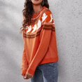 thumbnail image 4 of IROINID Pull à Col Rond pour Femme Imprimé Confortable Mi-Longue Manches Longues Halloween Loisirs Pull à Tricoter Tops, 4 of 5