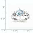 thumbnail image 2 of Bague en Or Blanc 10K avec Aigue-Marine et Diamant, 2 of 2