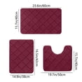 thumbnail image 3 of Rbaofujie Retro Rug Memory Foam Bath Mat 3 Set Bathroom Rugs for 3 Pcs Toilet Mats Universal Soft Comfortable Water Absorption Non-Slip Thick Machine Washable Easier To Dry Dark Office Chair Mat, 3 of 7