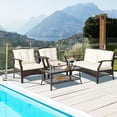 thumbnail image 1 of Costway Ensemble de Conversation en Rotin d'Extérieur 4 Pcs Ensemble de Canapé en Rotin pour Patio avec Housse de Protection, 1 of 9