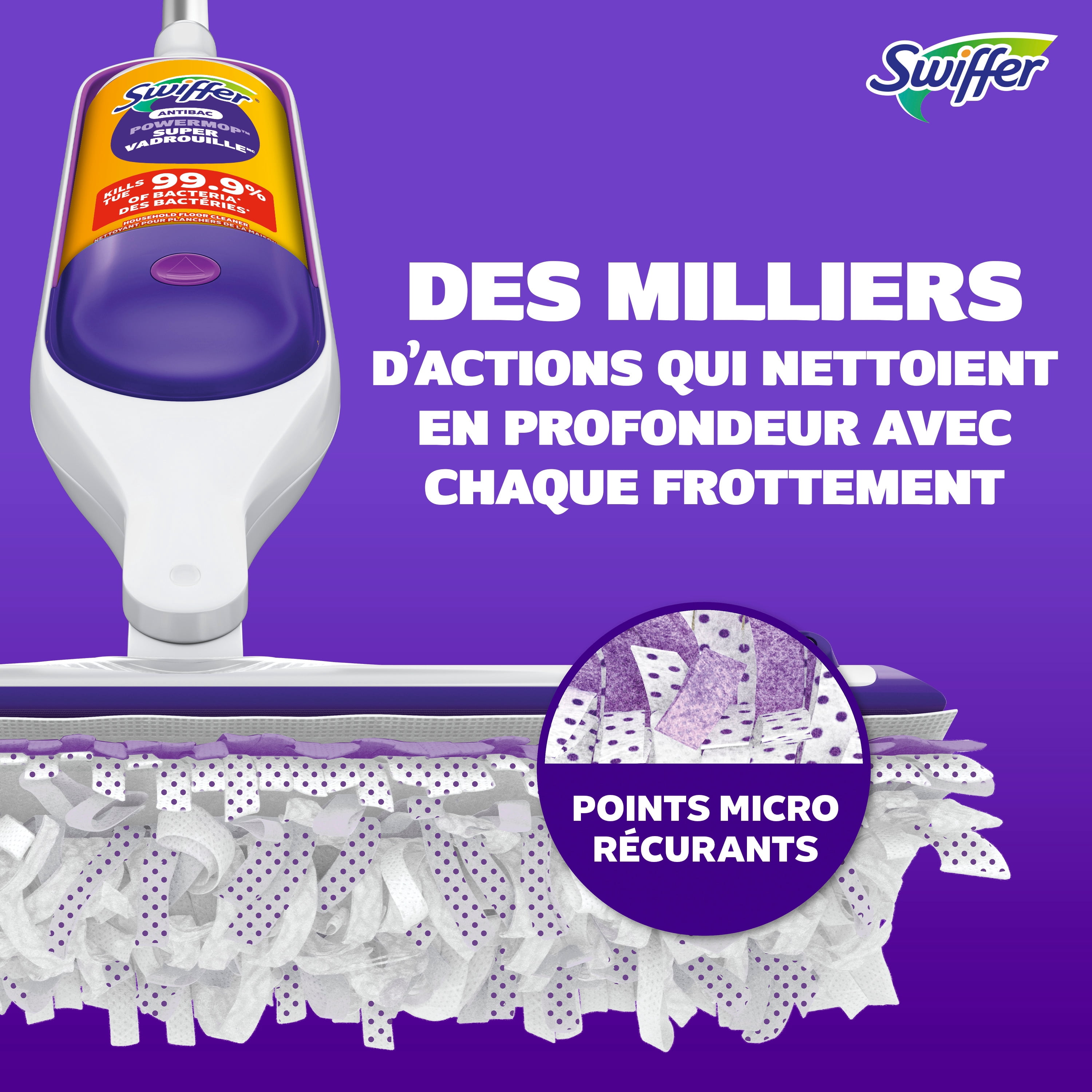 Swiffer SuperVadrouille, recharge de solution antibactérienne, Citron, paquet de 1