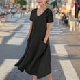 thumbnail image 2 of Tranfacy Robe d'Été pour Filles, Robe Maxi pour Jeunes Filles, Robe à Manches Courtes pour Fille, Robe de Princesse à la Mode et Mignonne, Robe Respirante Douce et Confortable, 2 of 4