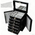 thumbnail image 1 of 6 Layers Womens Jewellery Boxes Table Top Large Leather Chest Jewelry Organizer Case w/ Removeable Drawers, 1 of 8