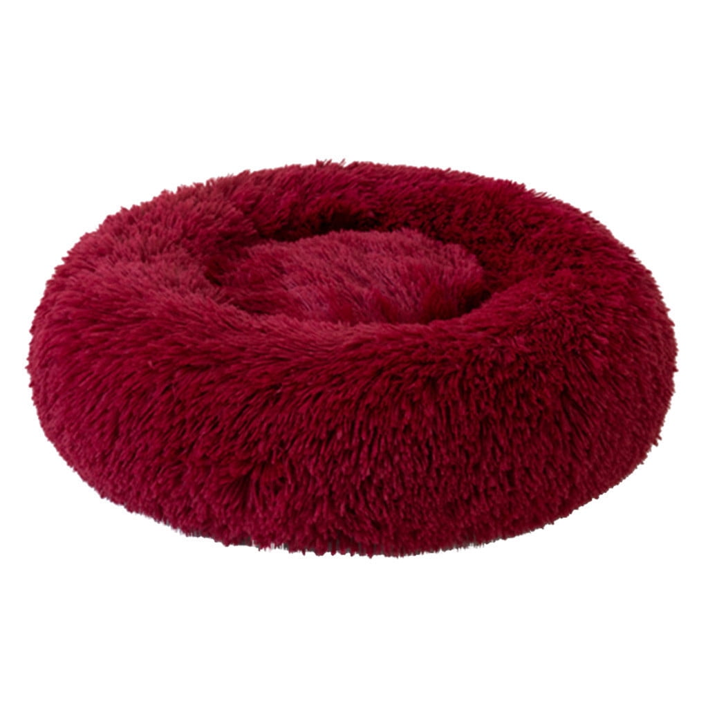 Dvkptbk Dog Round Winter Warm Sleeping Bag Long Soft Pet Bed Calming Bed