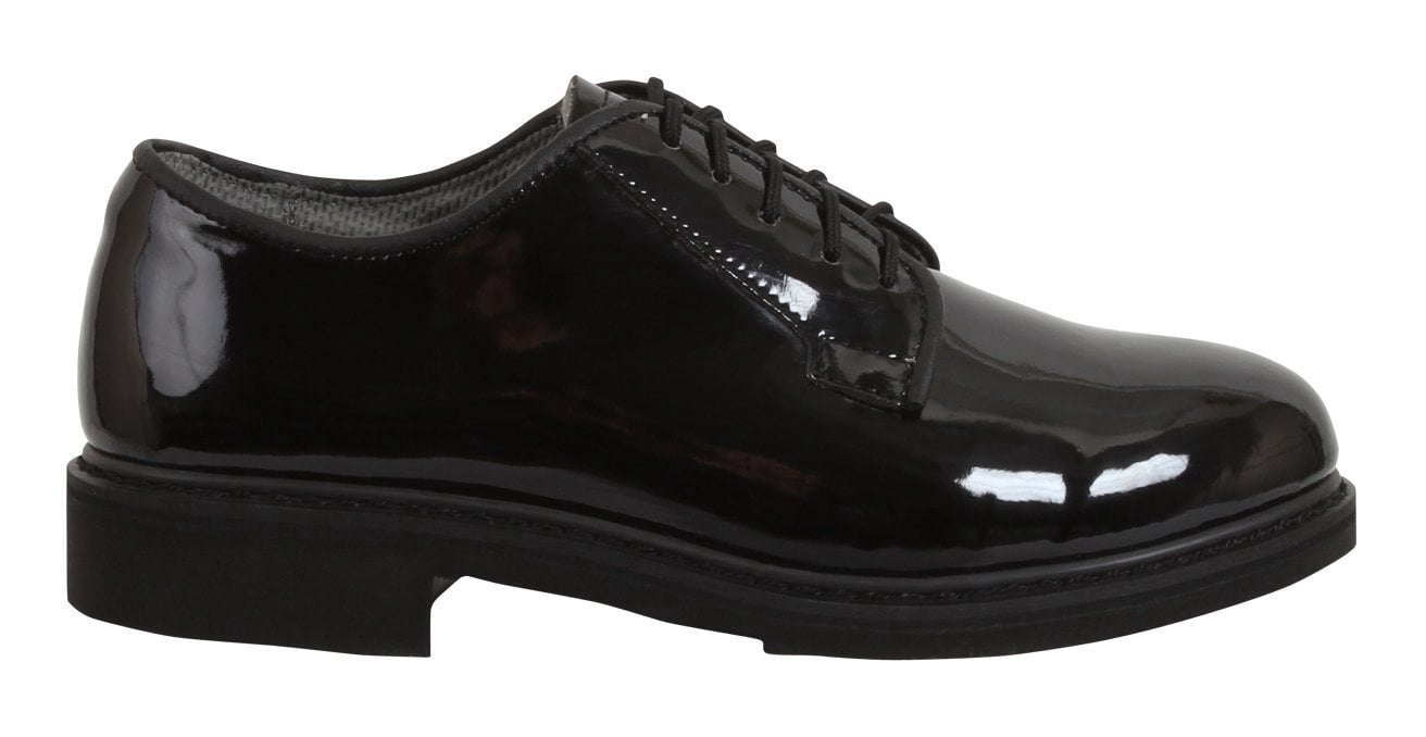 Rothco Uniform Hi-Gloss Oxford Dress Shoe - Black, 8.5 Wide