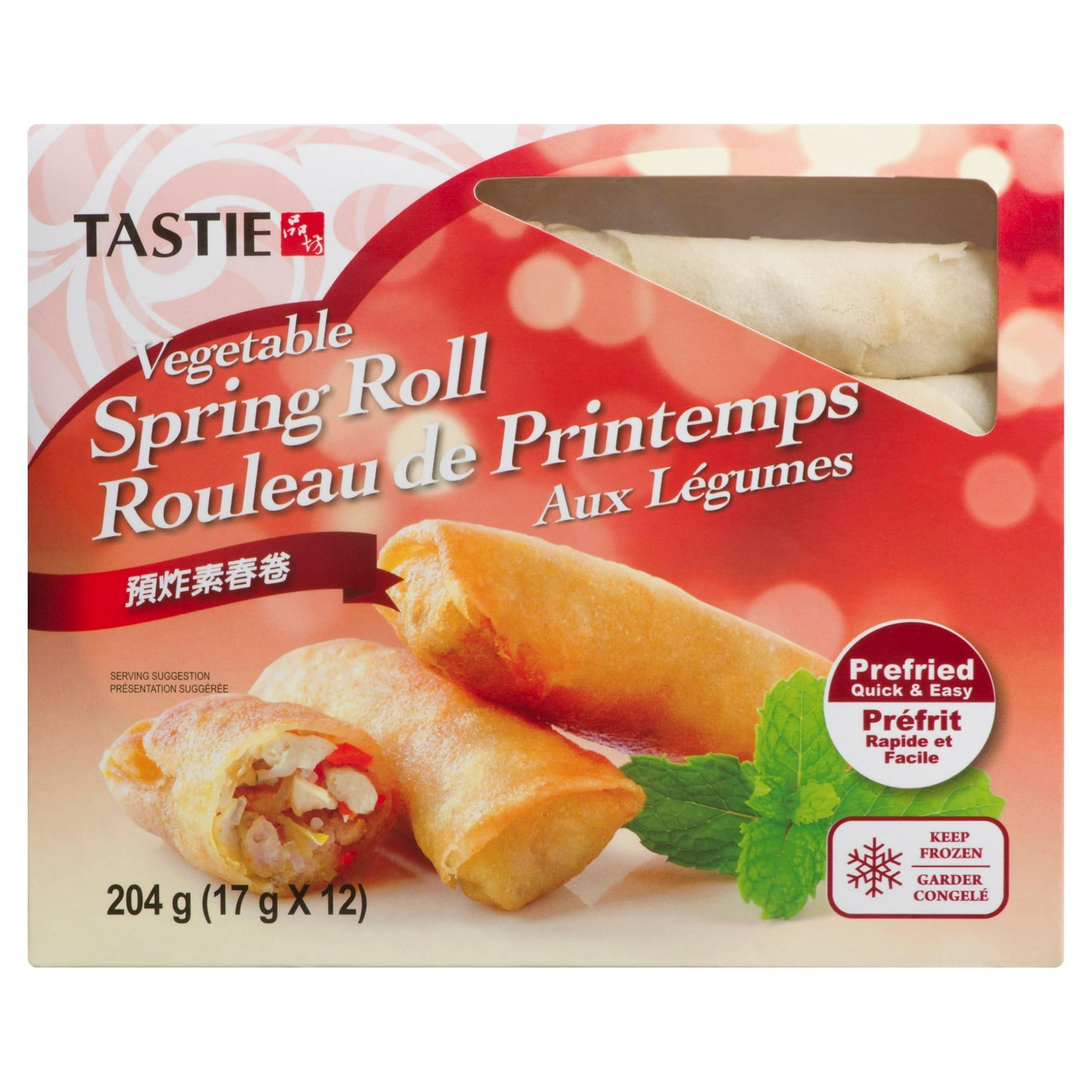Tastie Rouleau de Pritemps Aux Légumes 204 g Poids net. 204 g (17 g x 12)