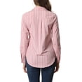 thumbnail image 3 of INSPIRE CHIC Chemises pour Femmes à Boutons, Manches Longues Retroussables, Col à Revers, TG, Roses, 3 of 6