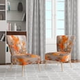 thumbnail image 2 of Designart « Shattered Realities Orange Brown Intrigue » Fauteuil d'Appoint Rembourré Orange Cubisme - Fauteuil Moderne pour Salon, 2 of 7
