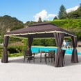 thumbnail image 2 of Outsunny 10'x13 'Gazebo à double toit avec filet, 2 of 10