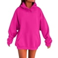 thumbnail image 2 of IMENGL Oversized Winter cotton hooded pullover sweatshirt, Pink XL, Size M-5XL, 2 of 5