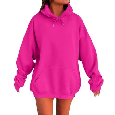 Baberdicy Hot Pink Womens Oversized Hoodies Winter Sweatshirts Pullover 2026 Fashion Tops Trendy Outfits, M