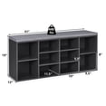 thumbnail image 2 of Gymax Entryway Padded Shoe Storage Bench 10-Cube Organizer Bench Adjustable Grey, 2 of 10