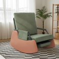 thumbnail image 1 of Modern Rocking Recliner Chair, Upholstered Seating Glider Recliner Chair with Side Pocket, Three Levels of Adjustment, 1 of 8