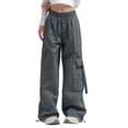 thumbnail image 2 of LSLJS Women's Mid-waist Pocket Overalls Casual Pants In Spring and Summer, Womens Cargo Pants Summer Clothes, 2 of 5
