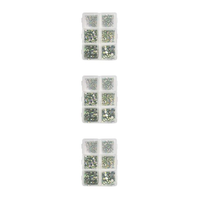 Shengyu 1 Bag Glass Crystal Eye-catching Easy to Paste Nail Rhinestones DIY Handcraft Different Styles Sweet Gift for Mobile Phone Type 1 320 White AB 3PCS