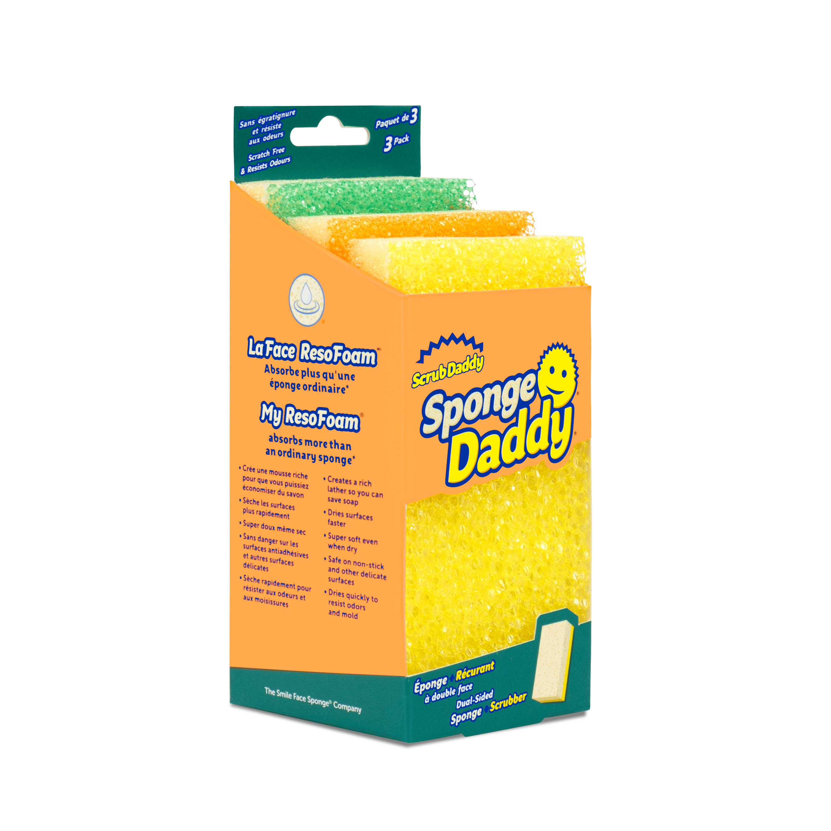 Scrub Daddy Sponge Daddy Non-Scratch Sponges, 3 Count