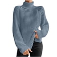 thumbnail image 1 of Yuyuzo Womens Winter Fall Sweater Solid Color Turtleneck Cable Knit Long Sleeve Sweaters Pullover Tops, 1 of 6