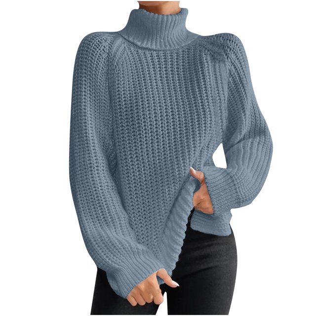 Yuyuzo Womens Winter Fall Sweater Solid Color Turtleneck Cable Knit Long Sleeve Sweaters Pullover Tops