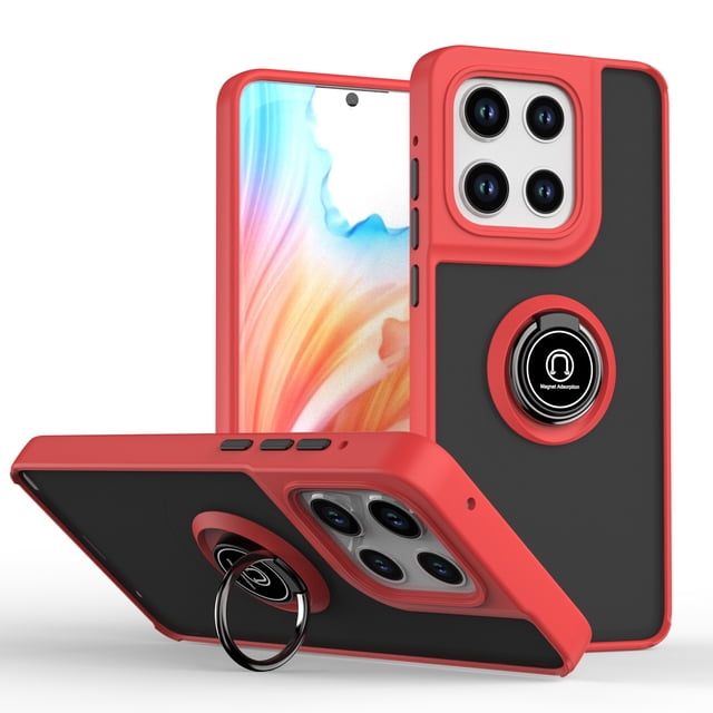 TYJKeJi Fashion Case Kickstand Drop Resistant Shockproof Case for Moto Edge 2025. This hybrid protective case features a dual-layer design with a soft TPU silicone frame and a hard PP back cover for enhanced durability. The case includes a 360-degree rotating ring holder that doubles as a kickstand for hands-free viewing. It has a matte solid color finish with anti-fingerprint material and a four-corner edge airbag design for impact absorption. Slim and lightweight, it is compatible with the Motorola Edge 2025 model.
