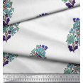 thumbnail image 2 of Soimoi Modal Satin Fabric Leaves & Floral Block Print Sewing Fabric Yard 42 Inch Wide, 2 of 3