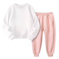 thumbnail image 1 of LIJCC Girls Fall And Winter Padded Round Neck Sweater Pants Two Piece Suit, 1 of 4