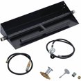 thumbnail image 1 of Drop-in Fire Pit Burner Kit - 18x6 Inch Rectangular Fire Pit Burner, Spark Ignition Kit, Propane & Natural Gas Compatible, Indoor Outdoor Use, H-Burner Design., 1 of 6