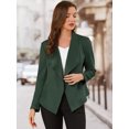 thumbnail image 2 of INSPIRE CHIC Veste en Faux Suède pour Femme, Ouverte à l'Avant, à Revers, Drapée, Cardigan d'Extérieur, 2 of 6