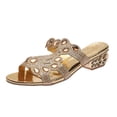 thumbnail image 2 of Cameland Women's Summer New Rhinestone Color Diamond One Line Thick Sole Fashion Wedge Sandals, 2 of 8
