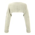 thumbnail image 5 of Women's Long Sleeve Open Front Ribbed Knit Crop Cardigan Loose Drop Shoulder Solid Sweater Top, 5 of 5