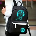 thumbnail image 3 of AIGIA Men Women School Backpack Luminous School Backpack Waterproof Book Bag USB Charging School Bag, 3 of 13